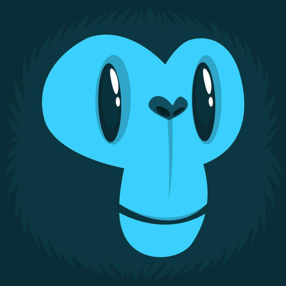 de miedo dibujos animados yeti Pie Grande cara avatar. vector azul monstruo