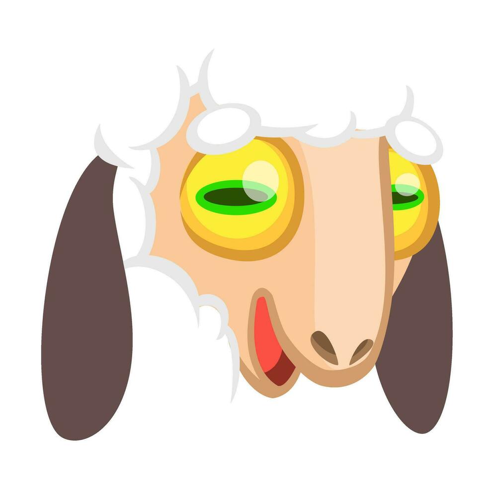 Cartoon sheep face. Vector illustration of a lamb head