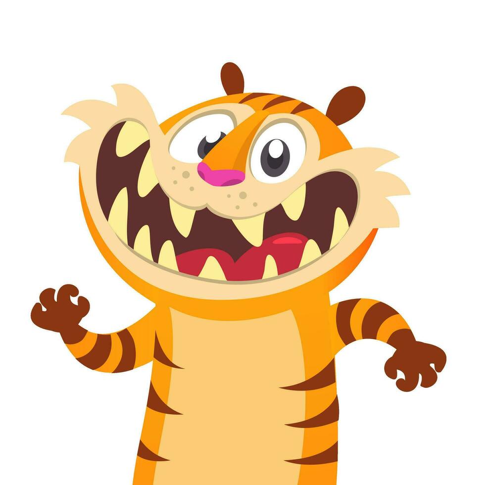 Cute cartoon tiger characte vector