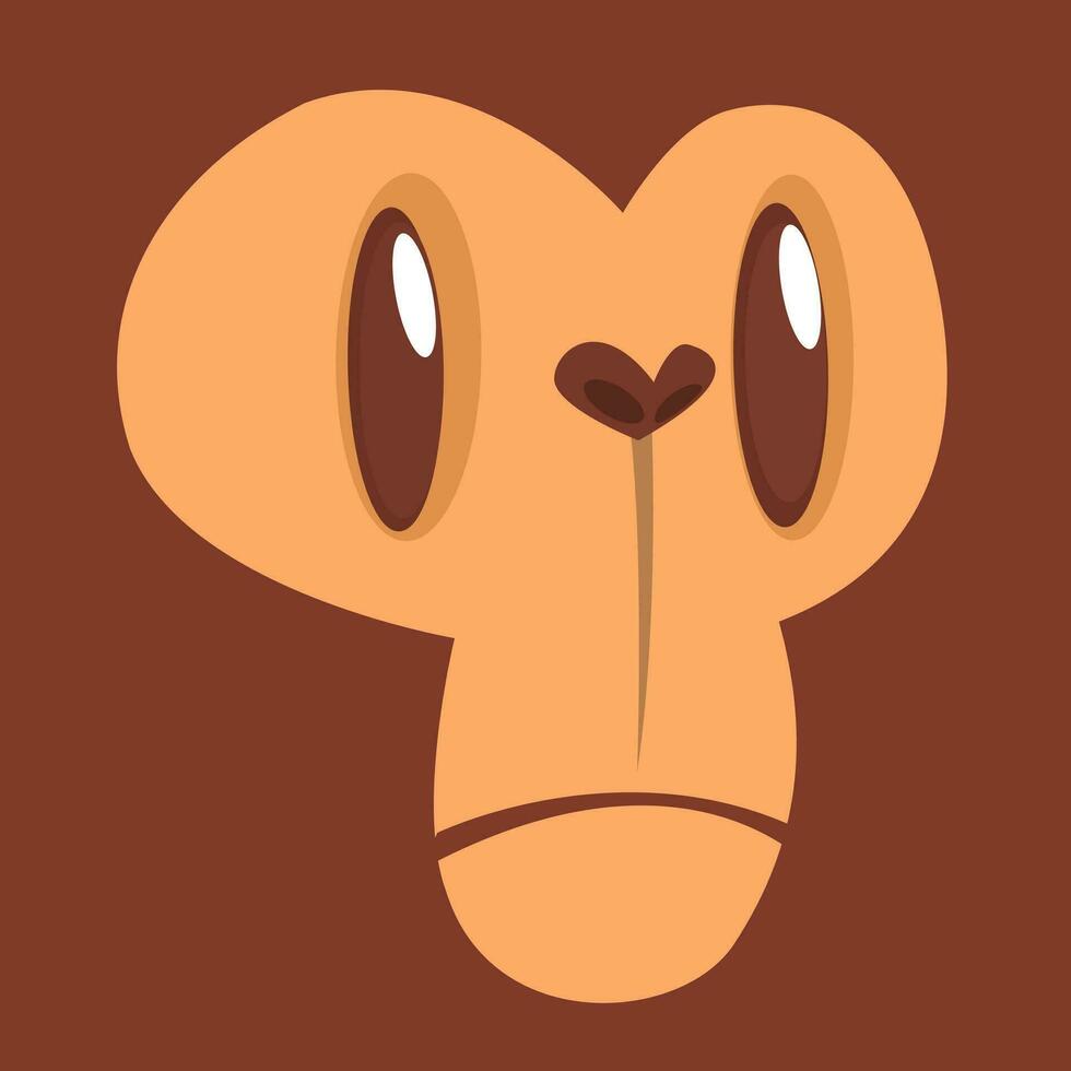 Cartoon happy monkey face avatar. Vector illustration