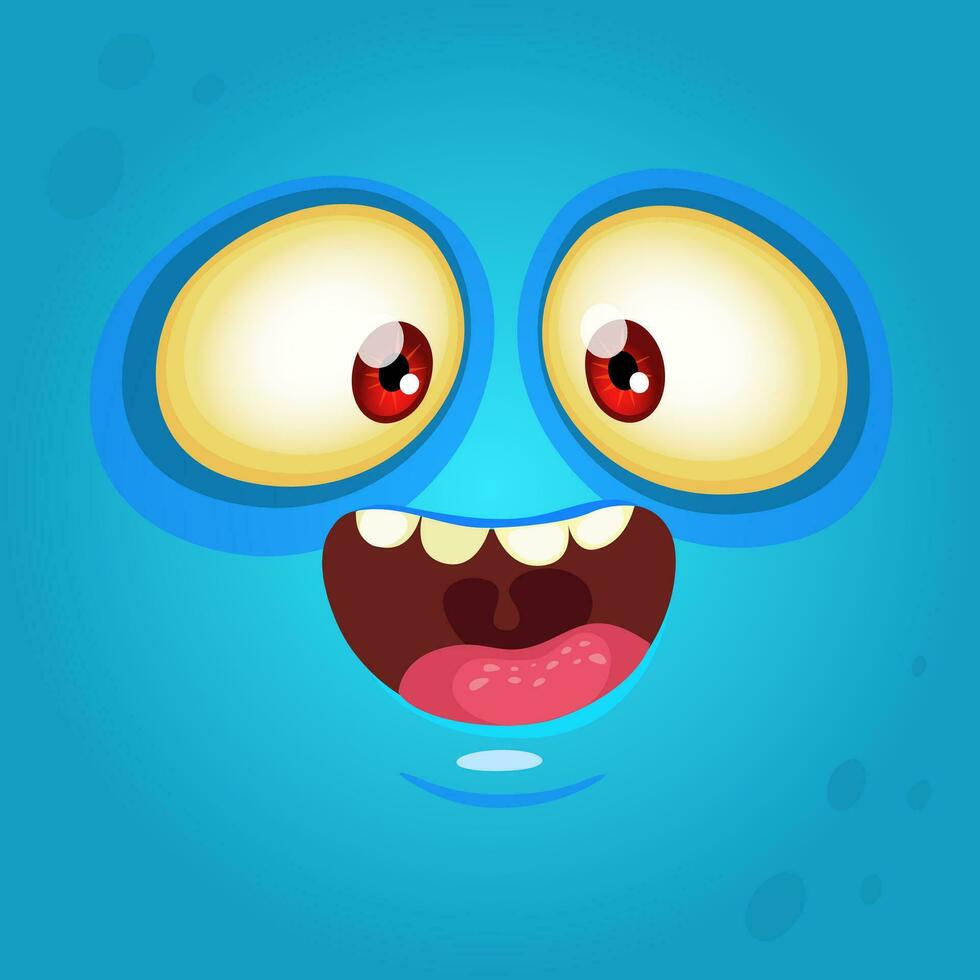 Cartoon monster face. Vector Halloween monster avatar