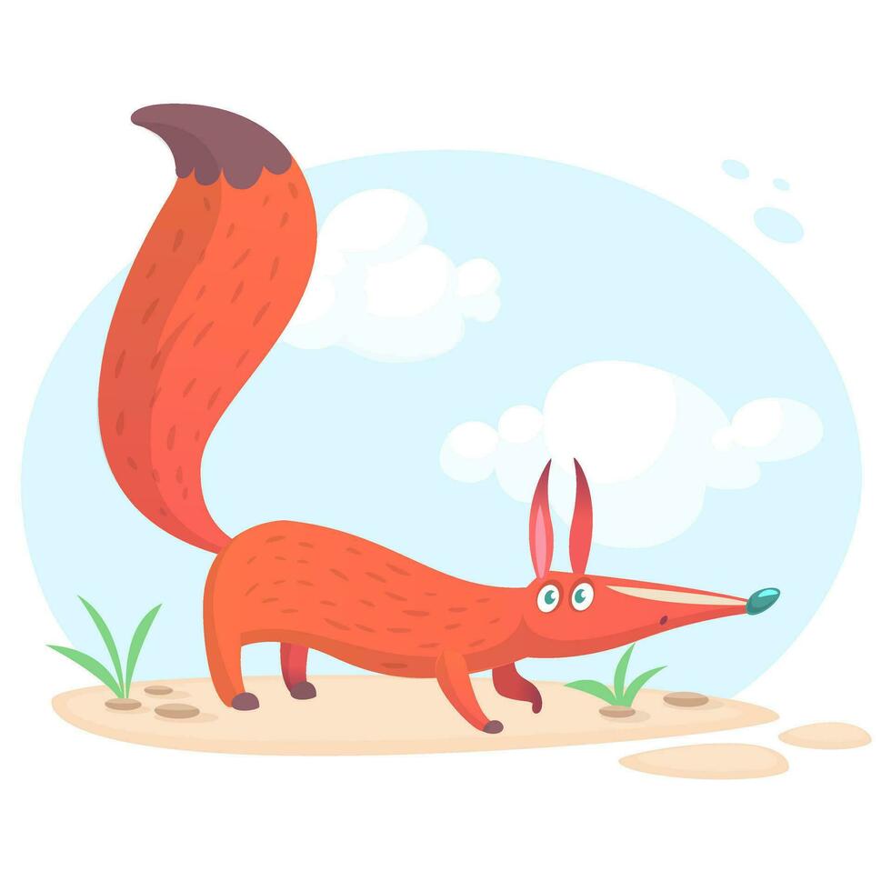 Cute cartoon fox character vector