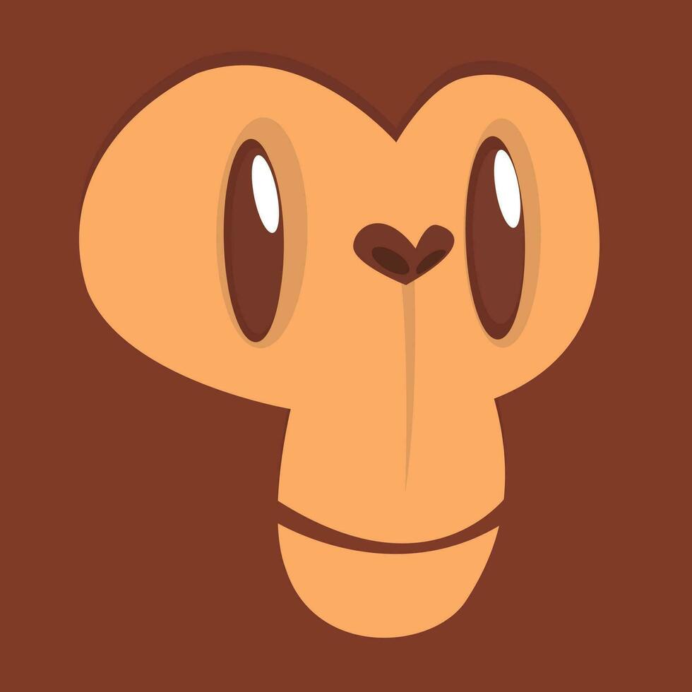 Cartoon happy monkey face avatar. Vector illustration