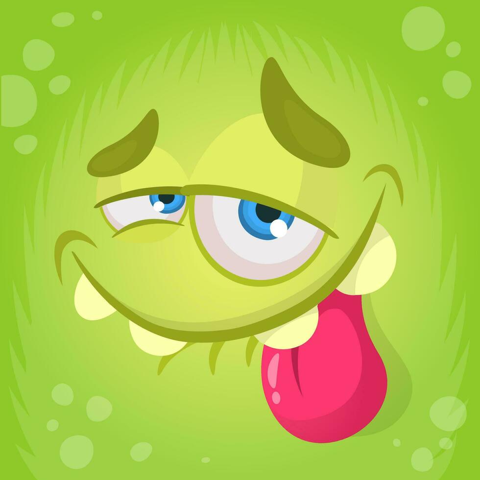 Cartoon monster face. Vector Halloween monster avatar