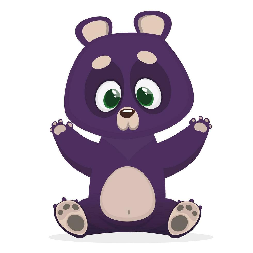 Funny cartoon bear vector illustration