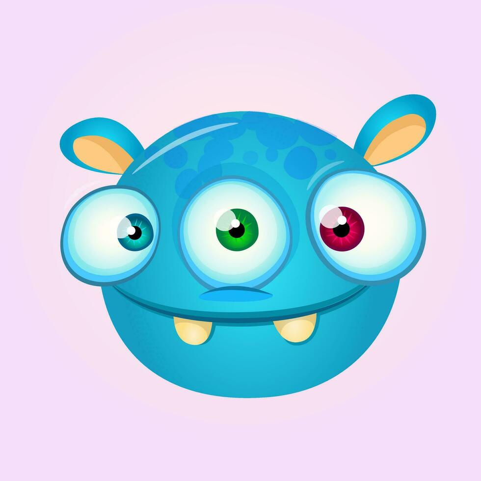 Funny cartoon monster. Vector illustration
