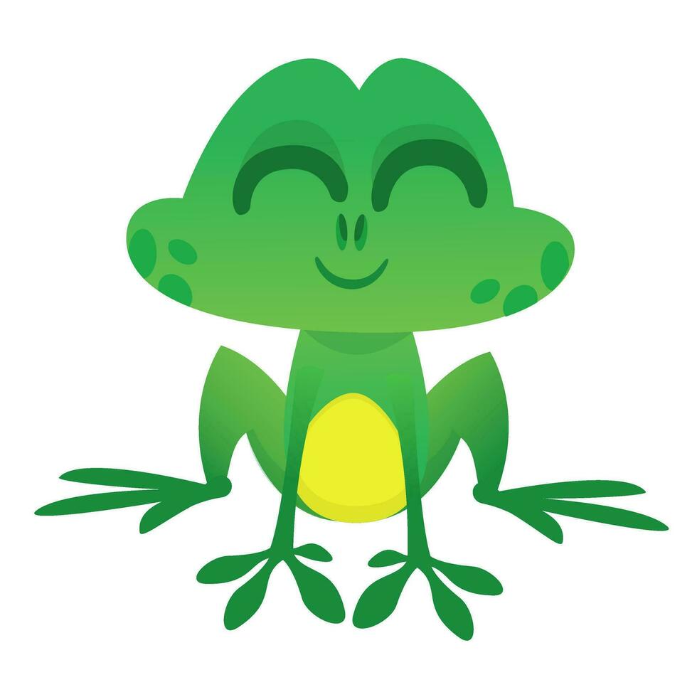 Funny Frog Cartoon. Vector illustration