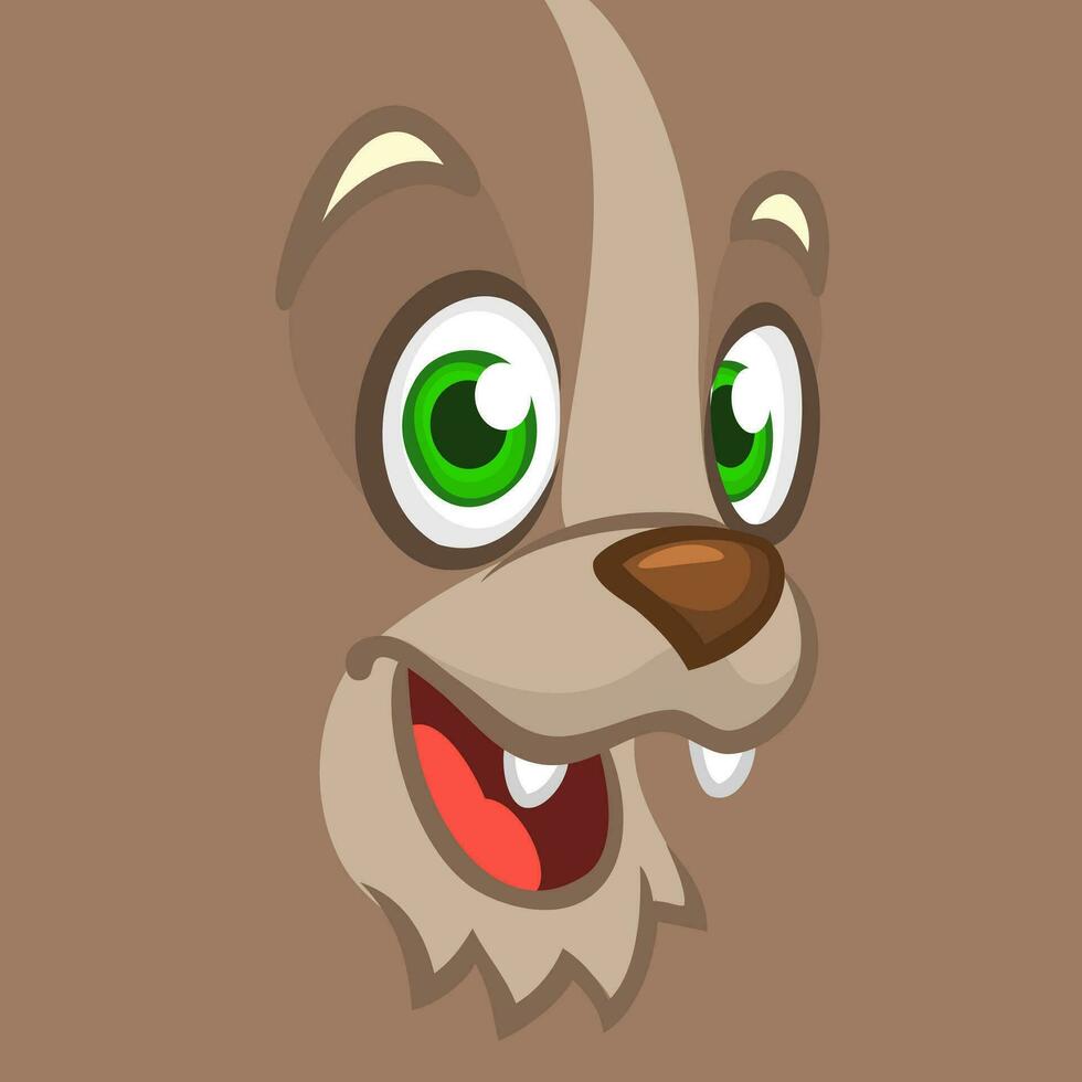 Happy wolf excited. Vector illustration
