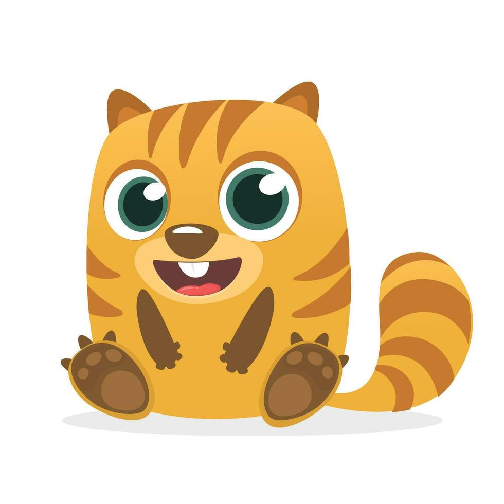 Cartoon Chipmunk or marmot laughing. Vector illustration