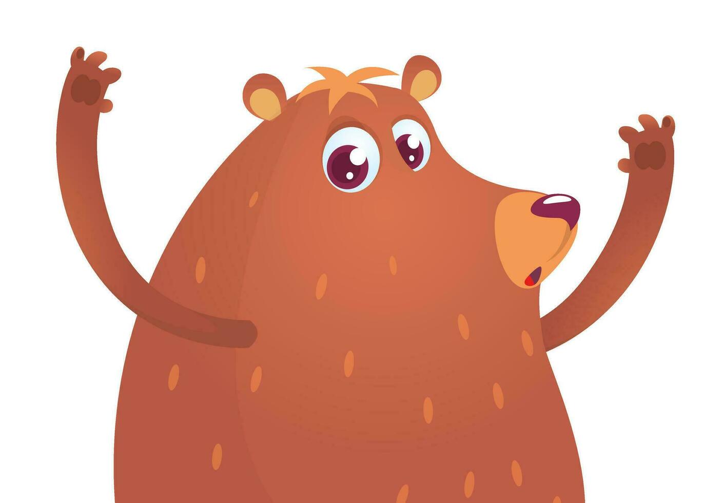 Cute cartoon bear. Vector illustration of a bear waving hand