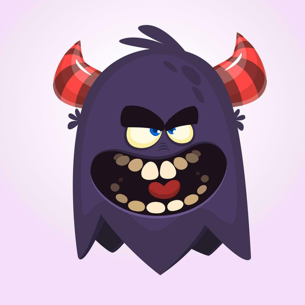 Happy cute cartoon monster. Vector illustration