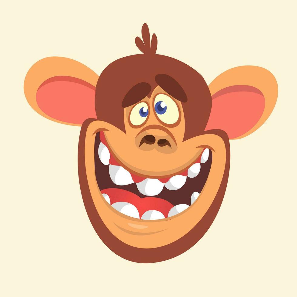 Cute cartoon monkey chimpanzee character vector