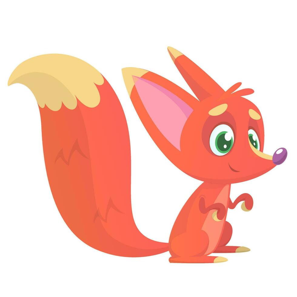 Cute cartoon fox character vector