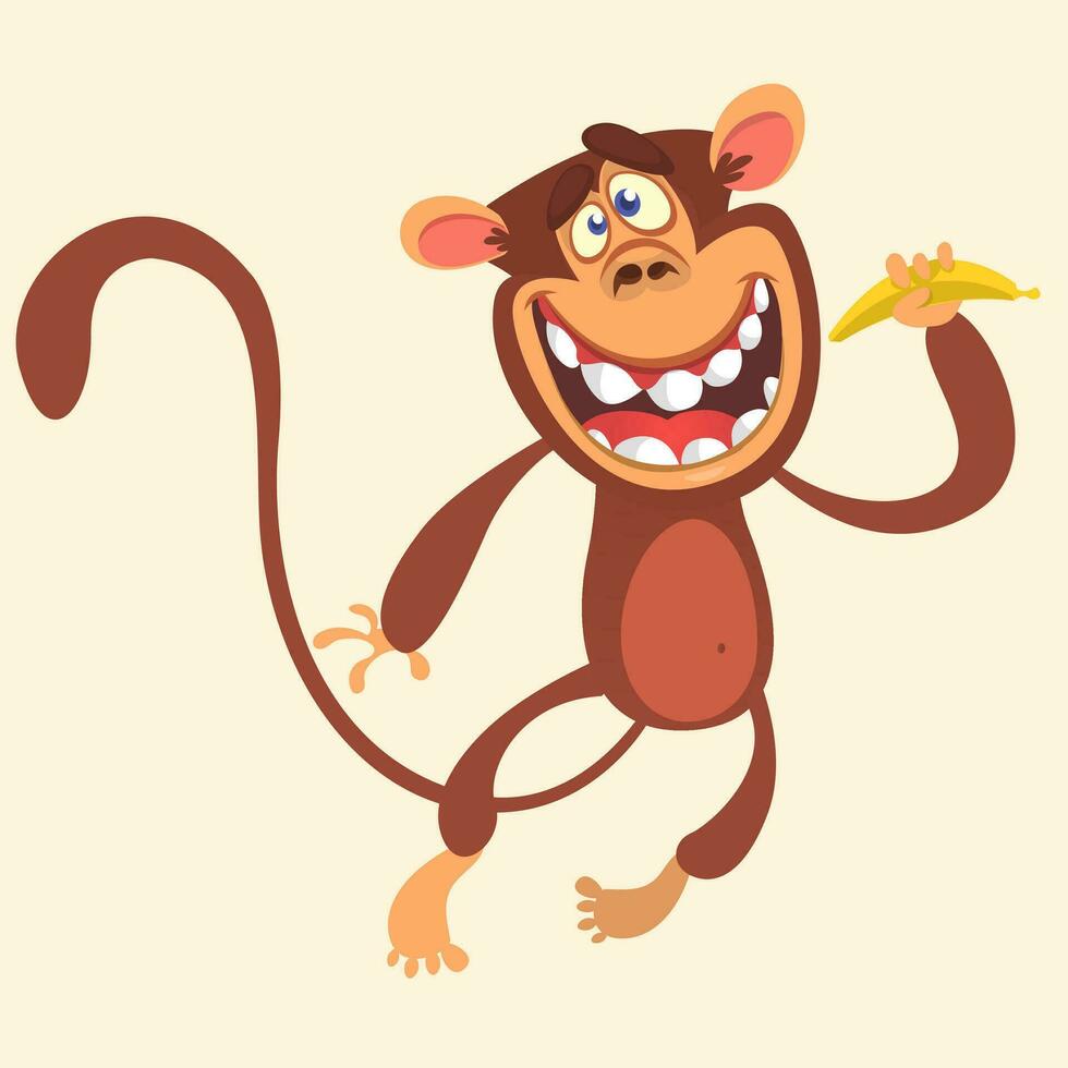 Cute cartoon monkey chimpanzee character vector