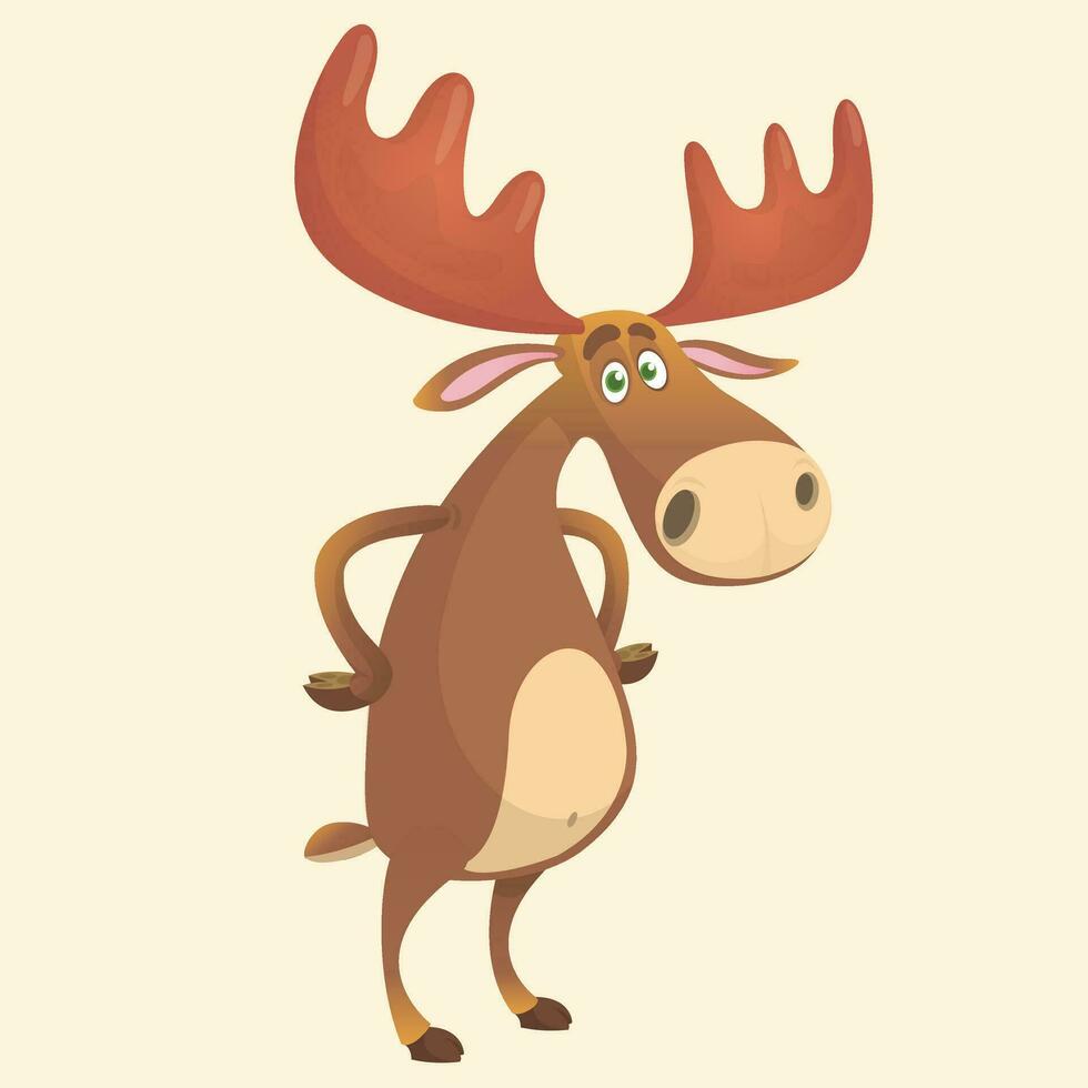 Cool cartoon moose. Vector illustration