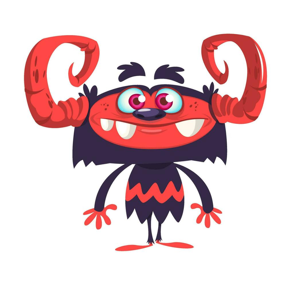 Funny cartoon monster. Vector illustration