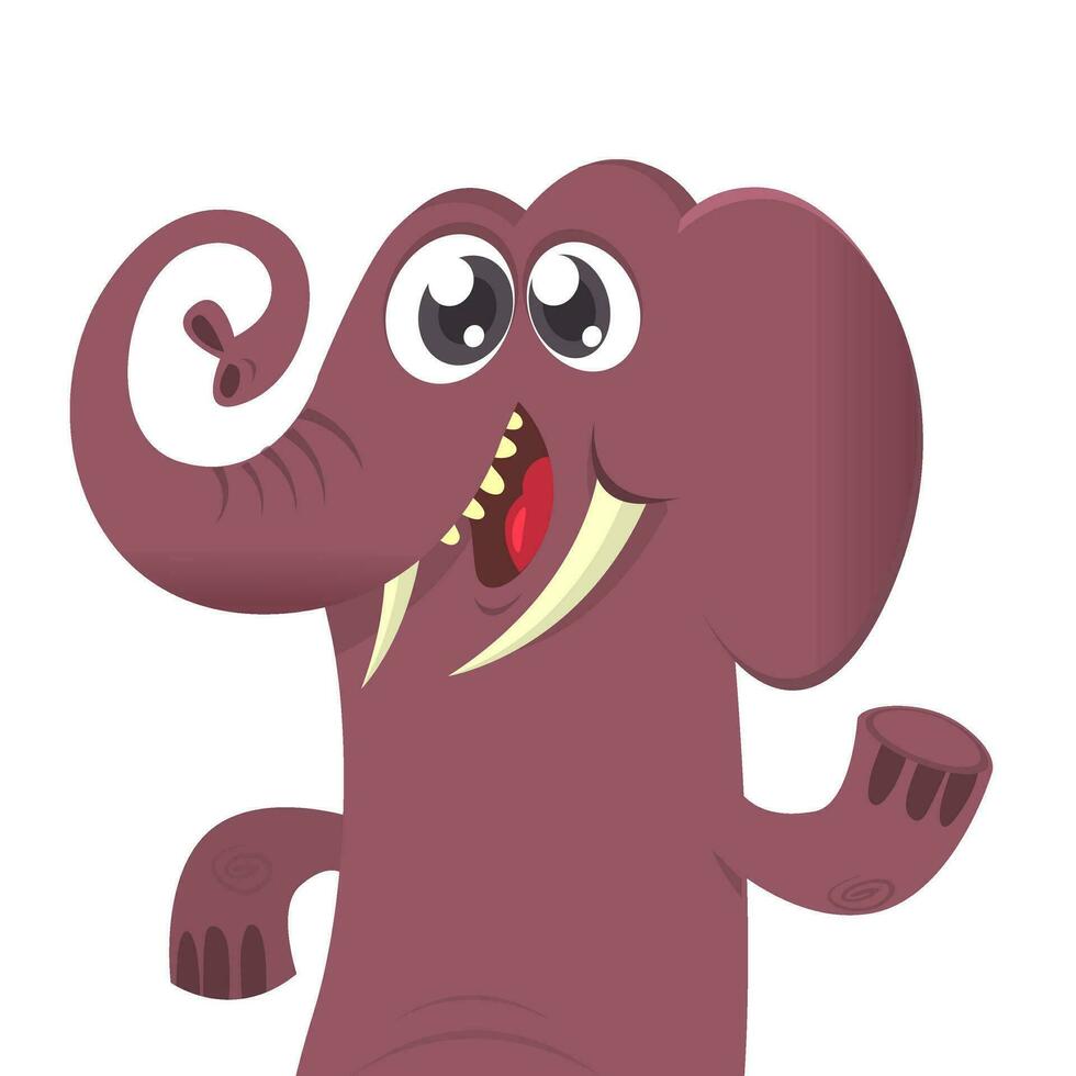 Happy cartoon elephant vectorillustration. Design for print or children book vector