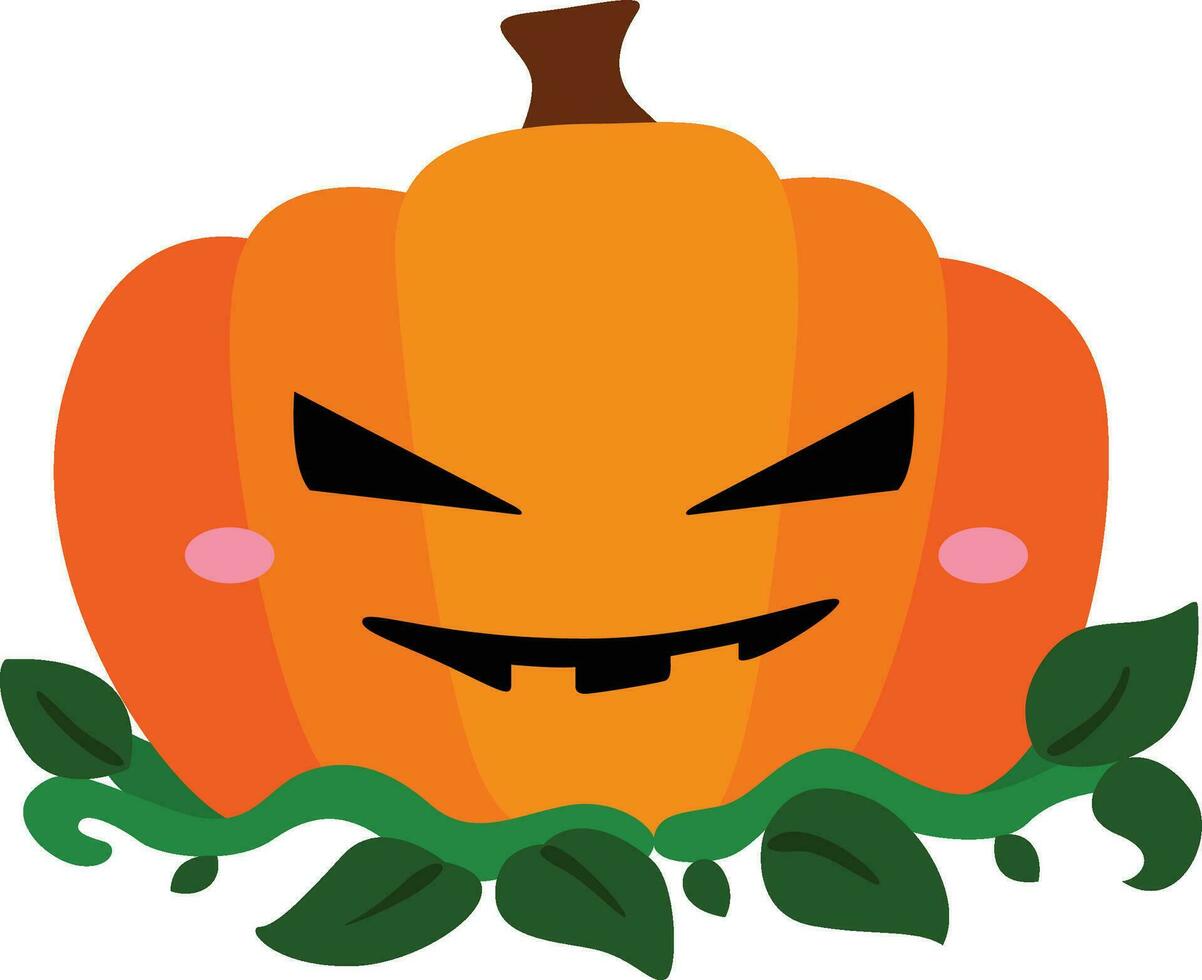 Cute Halloween Pumpkin Cartoon Illustration Vector Clipart Sticker