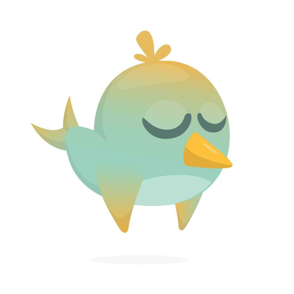 Funny blue bird cartoon. Vector illustration