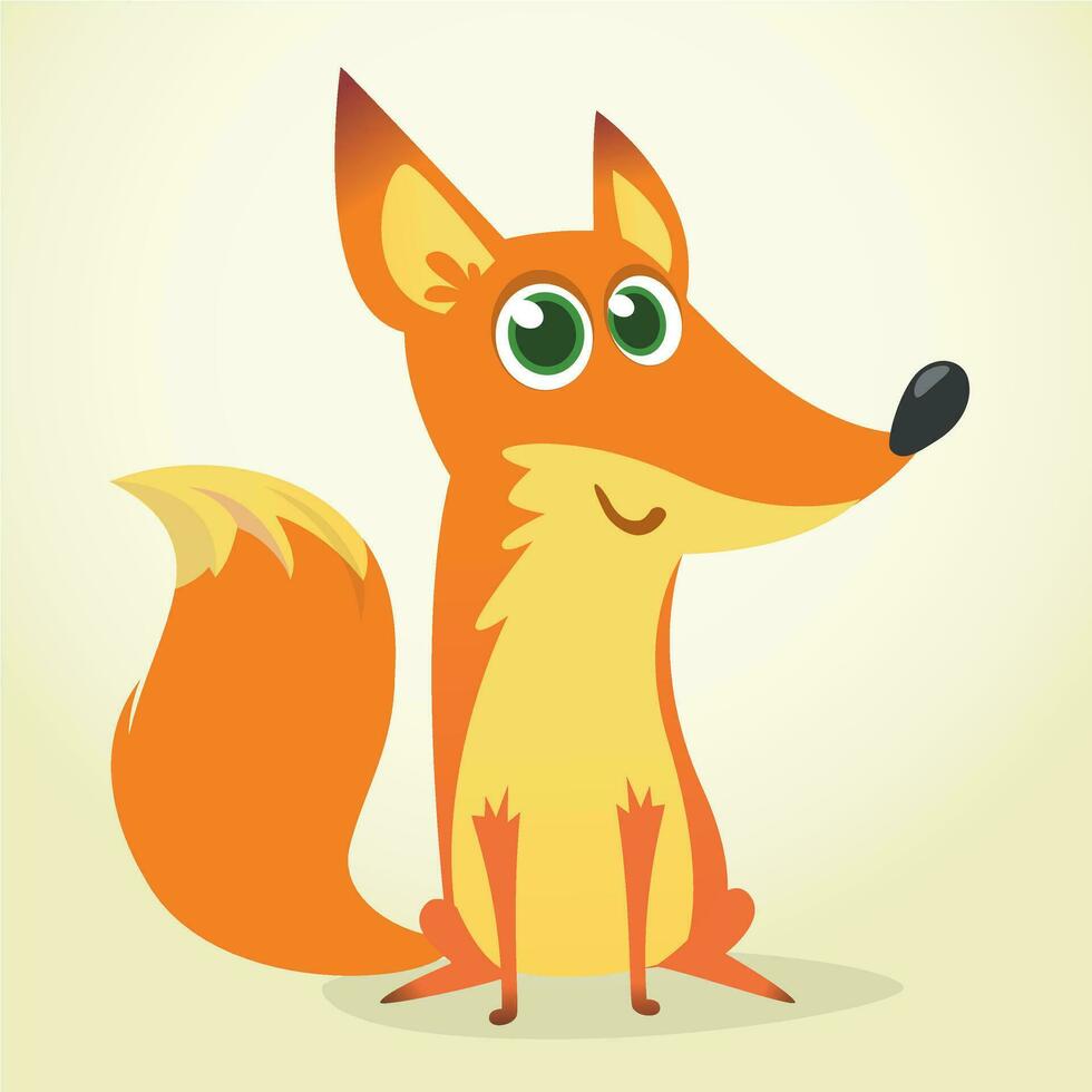 Cute cartoon fox. Vector illustration
