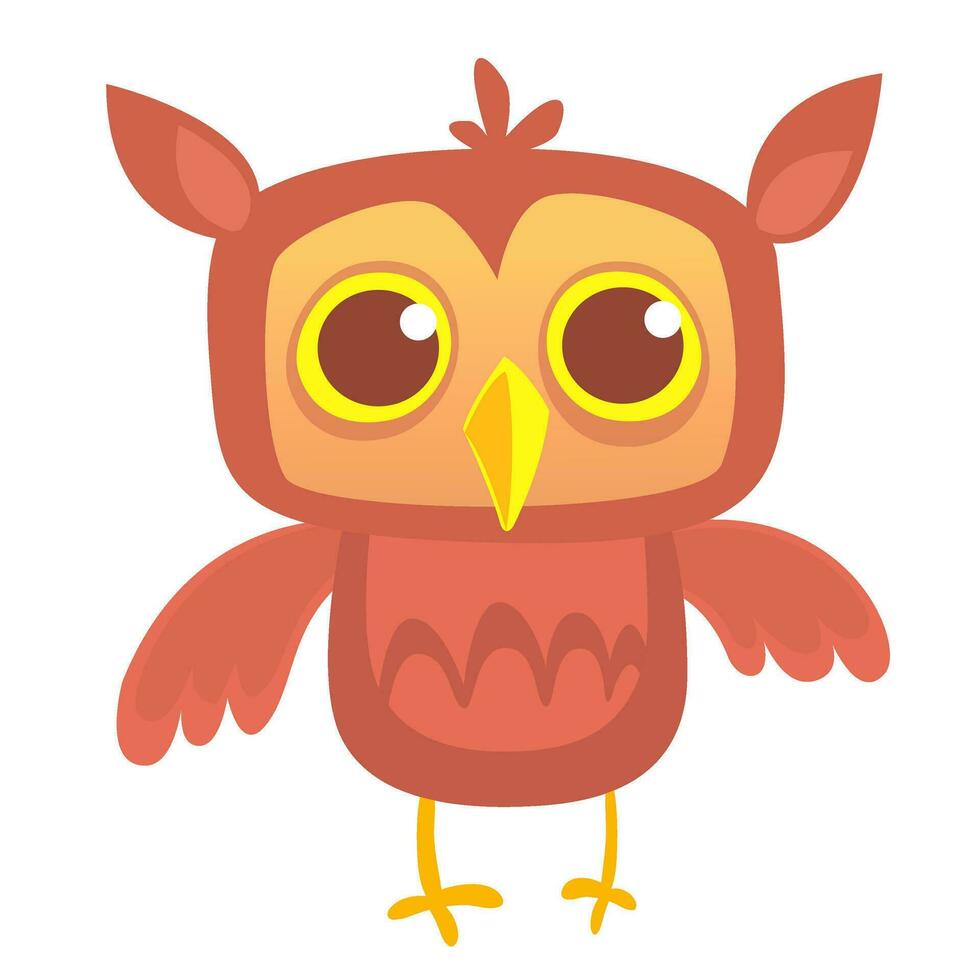 Funny cartoon owl. Vector illustration