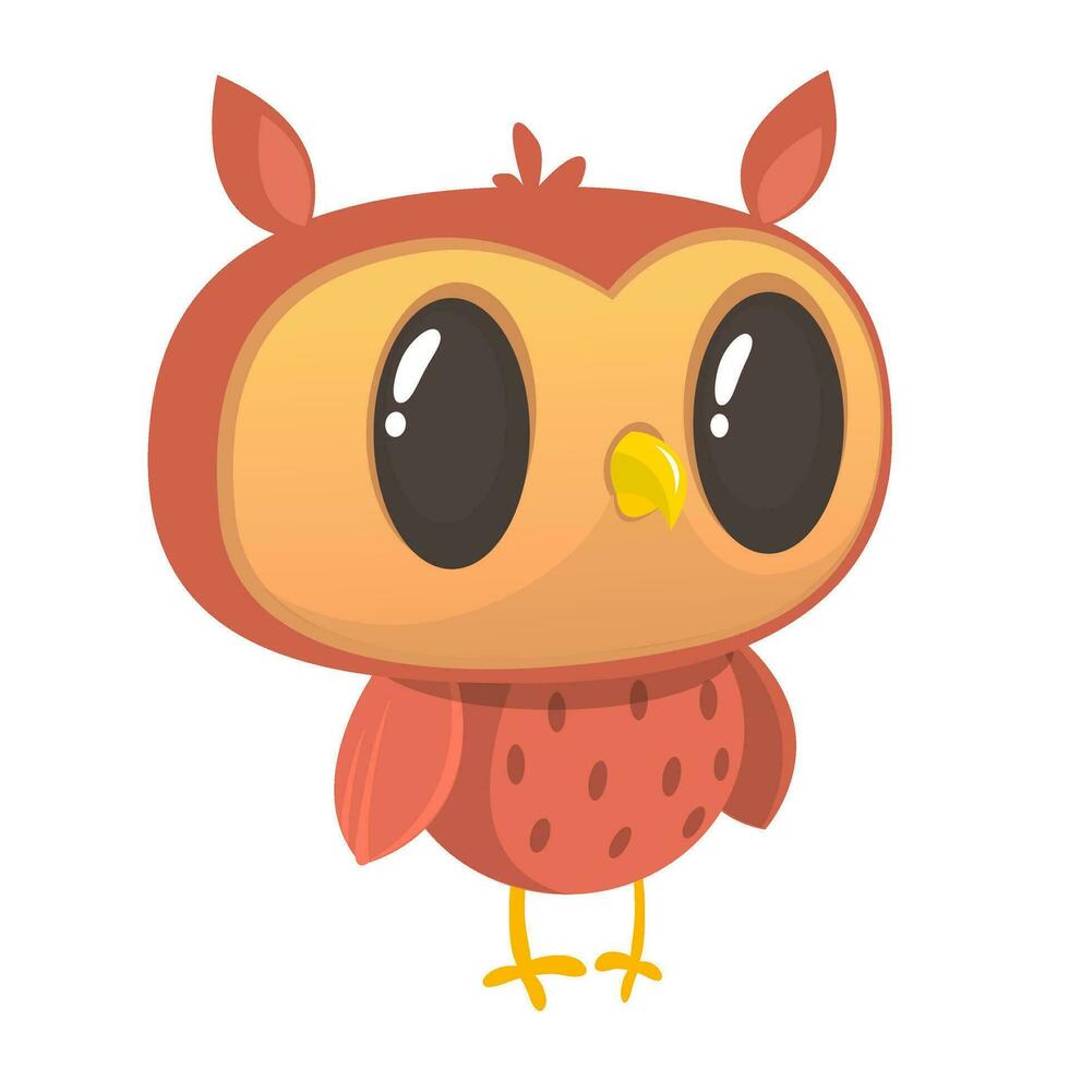 Funny cartoon owl. Vector illustration