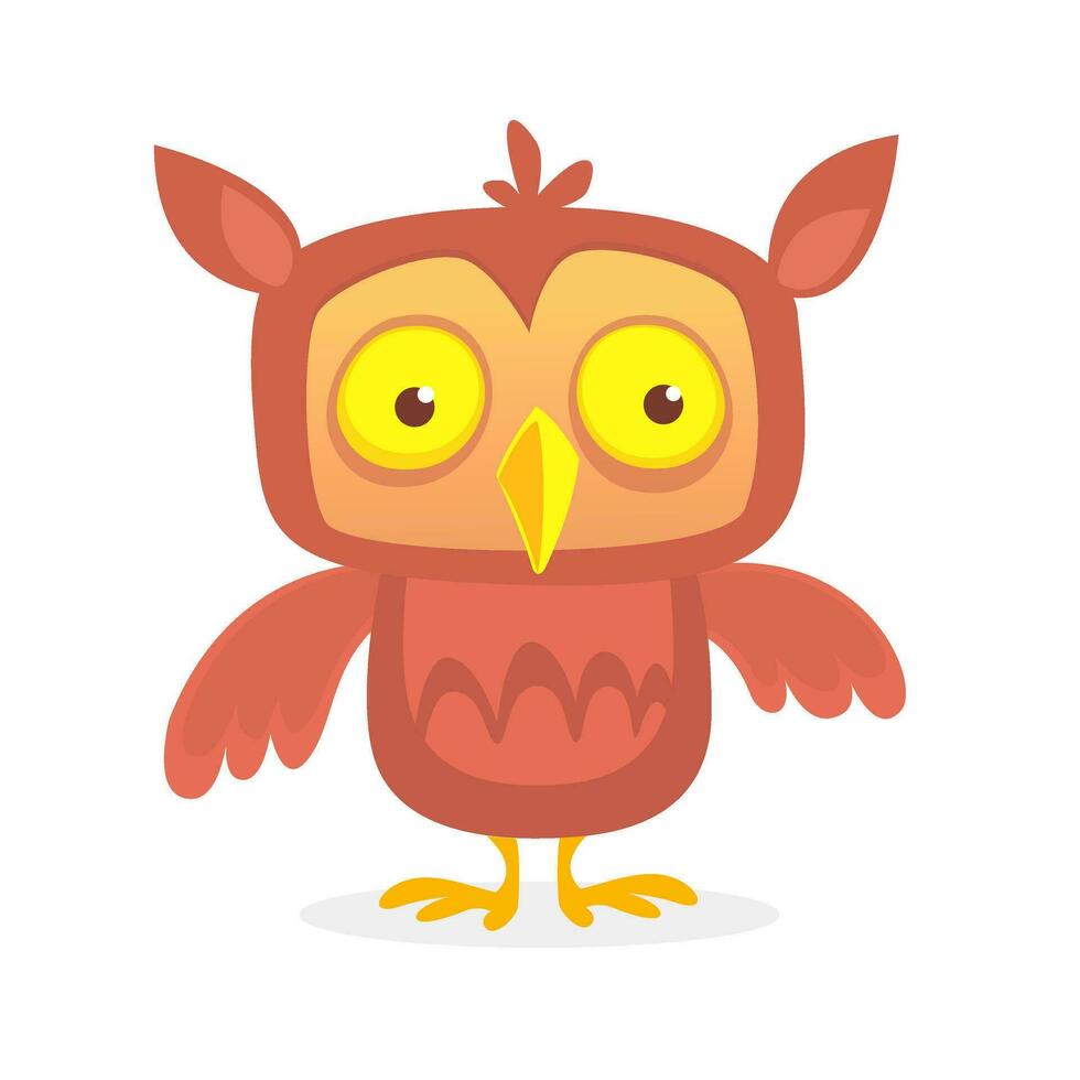 Funny cartoon owl. Vector illustration