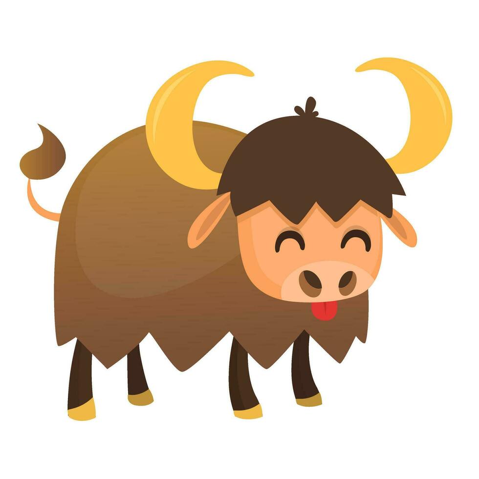 Vector illustration of Cartoon Buffalo