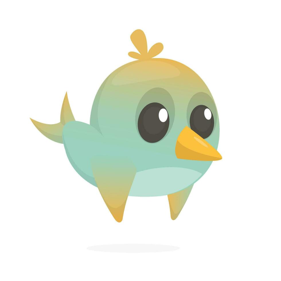 Funny blue bird cartoon. Vector illustration