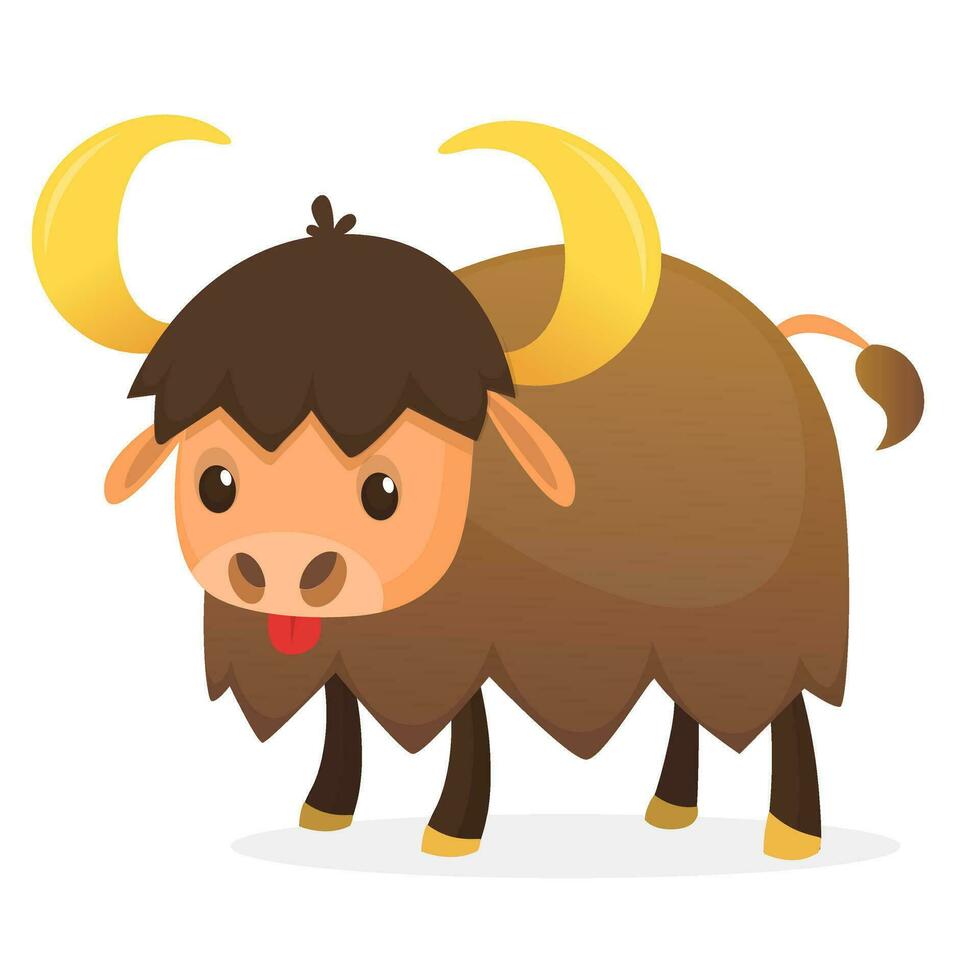 Vector illustration of Cartoon Buffalo