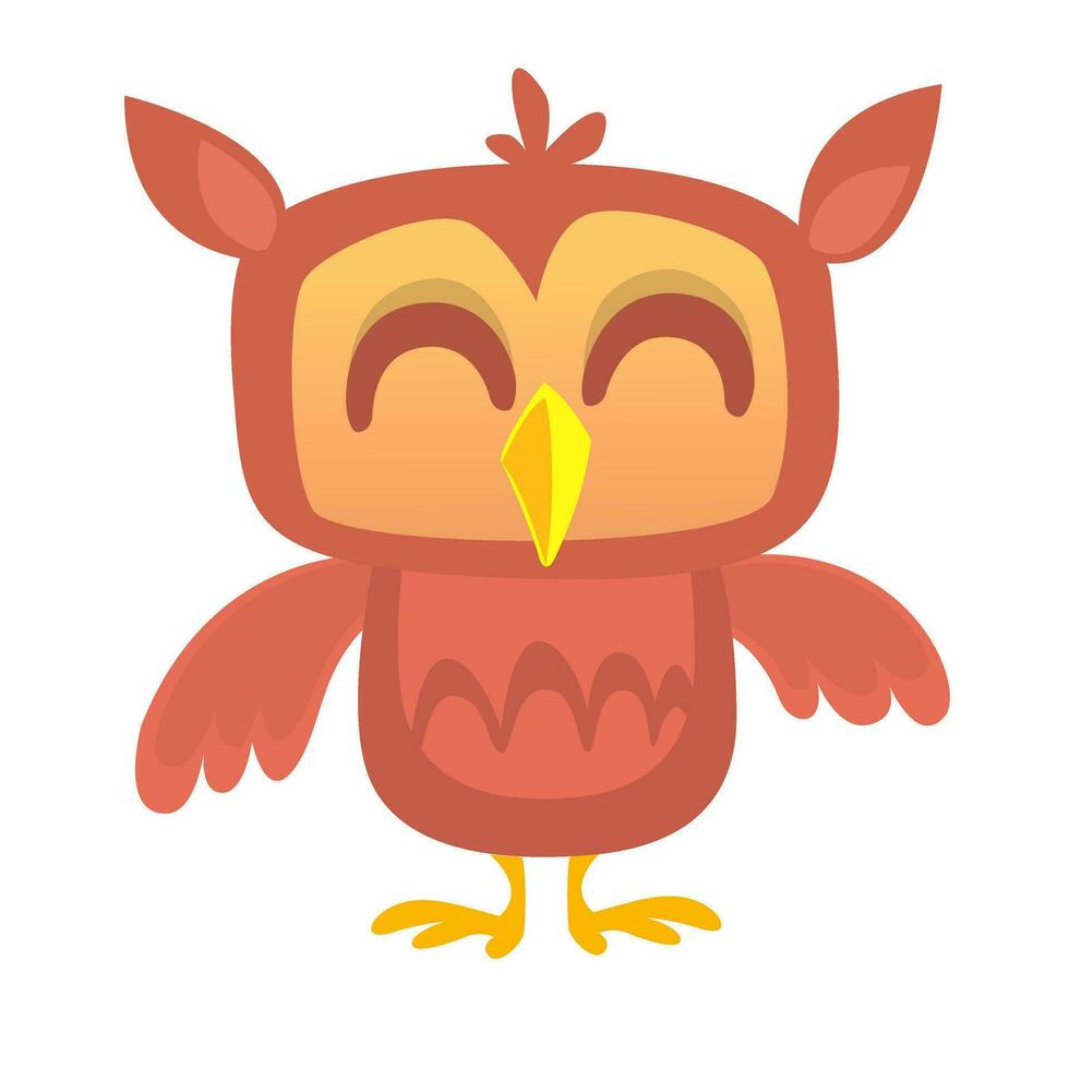 Funny cartoon owl. Vector illustration