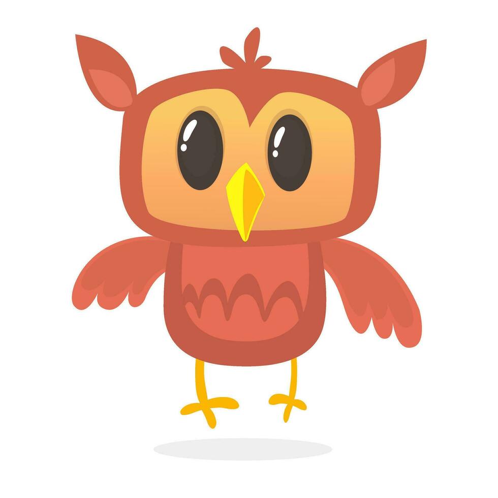 Funny cartoon owl. Vector illustration
