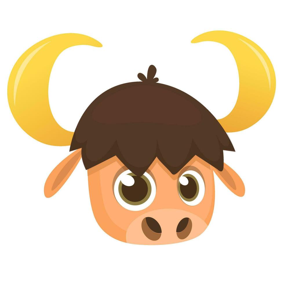 Vector illustration of Cartoon Buffalo head