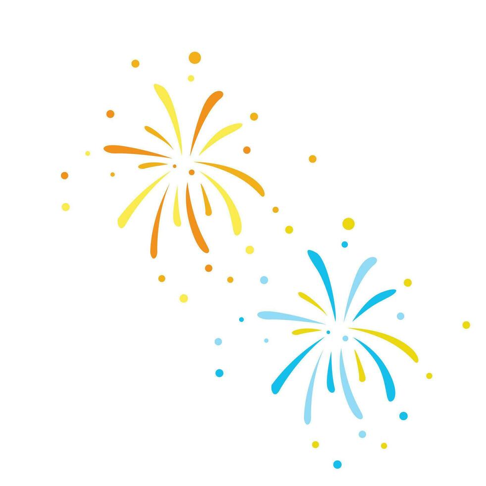 Firework Symbolize Party Celebration Decoration Object Party Cartoon Illustration Vector Clipart