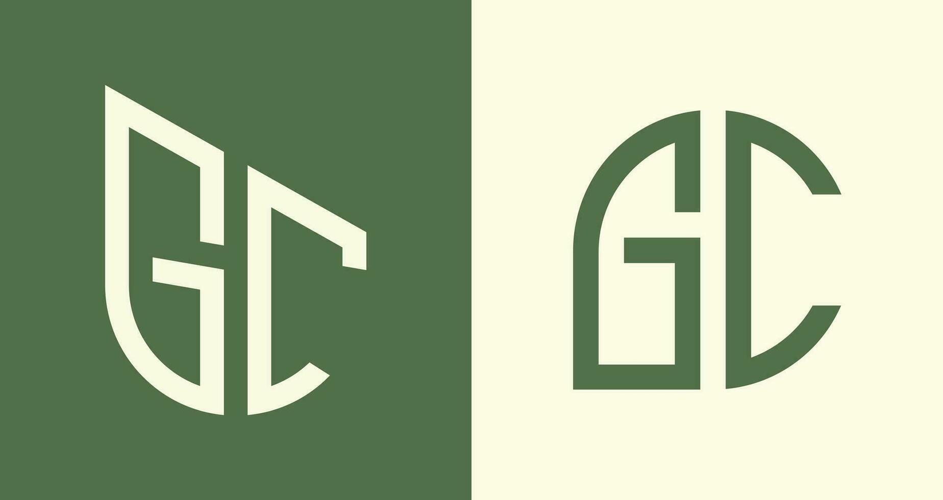 Creative simple Initial Letters GC Logo Designs Bundle. vector