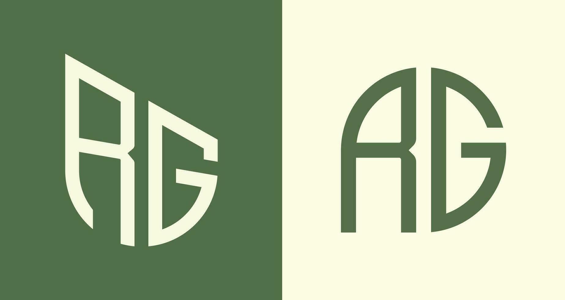 creativo sencillo inicial letras rg logo diseños manojo. vector