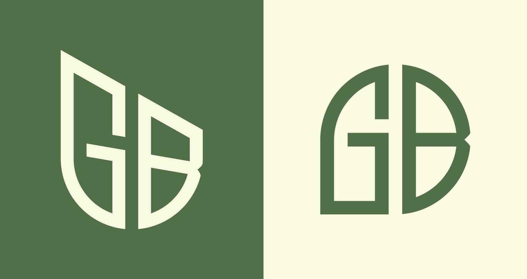 Creative simple Initial Letters GB Logo Designs Bundle. vector