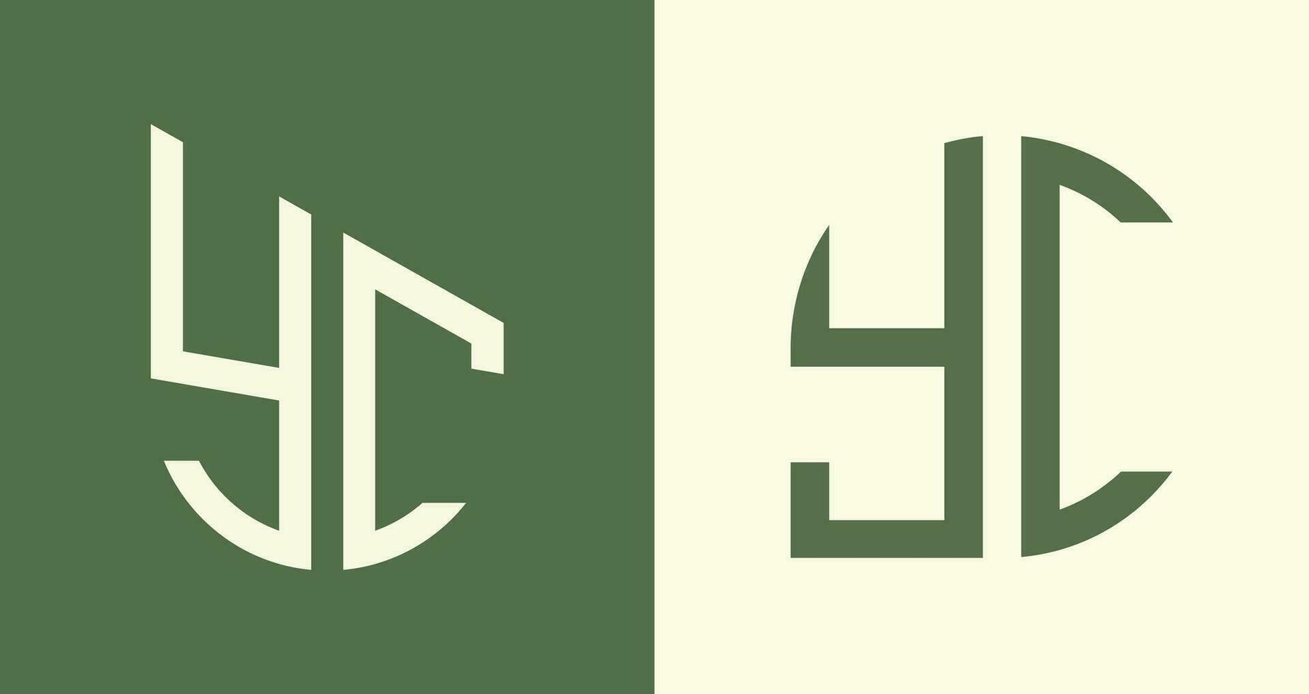 creativo sencillo inicial letras yc logo diseños manojo. vector