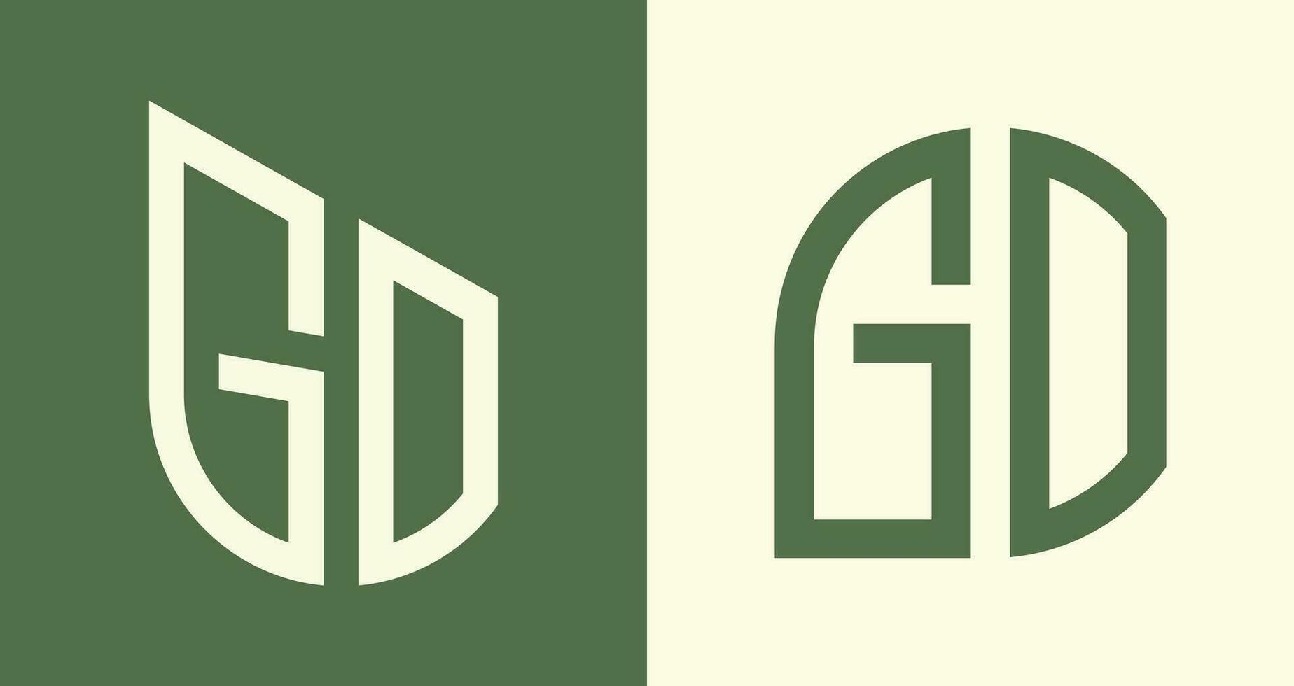 Creative simple Initial Letters GO Logo Designs Bundle. vector