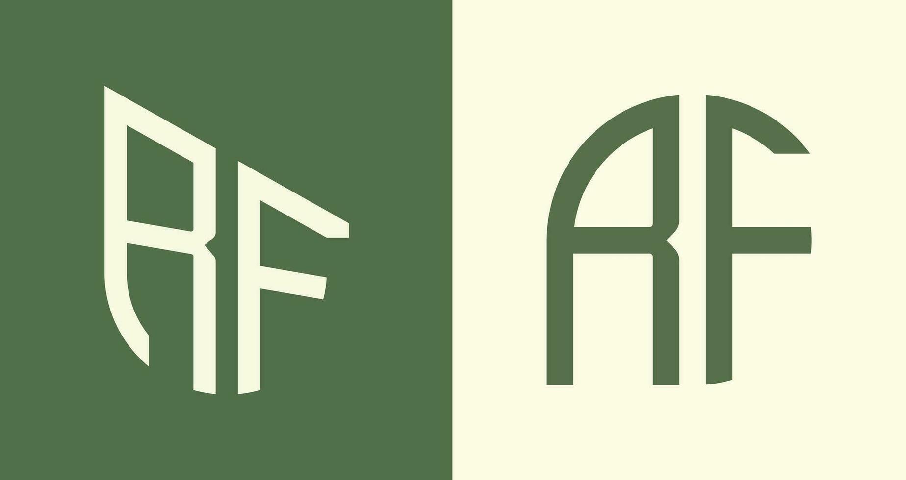 Creative simple Initial Letters RF Logo Designs Bundle. vector