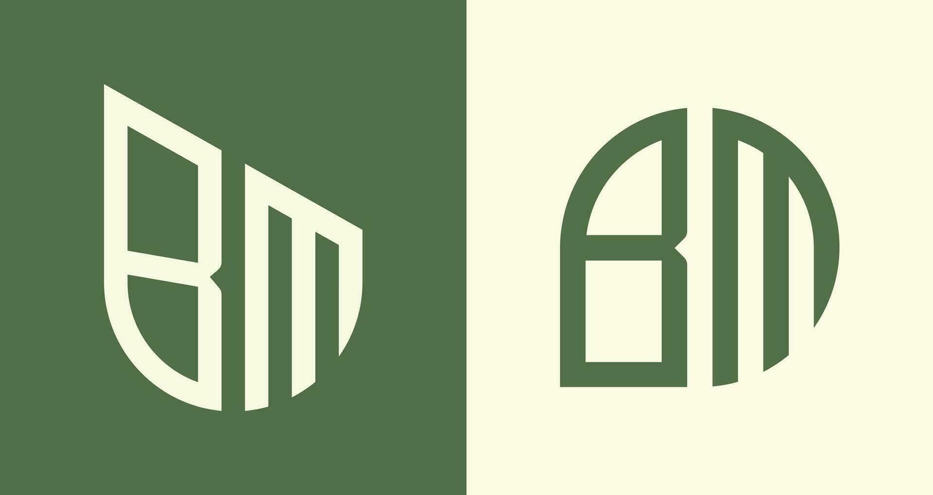 Creative simple Initial Letters BM Logo Designs Bundle. vector