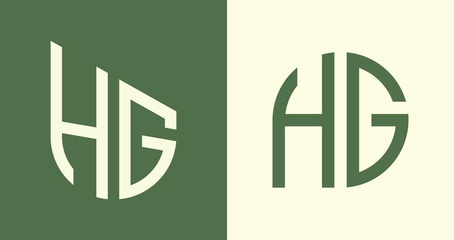Creative simple Initial Letters HG Logo Designs Bundle. vector