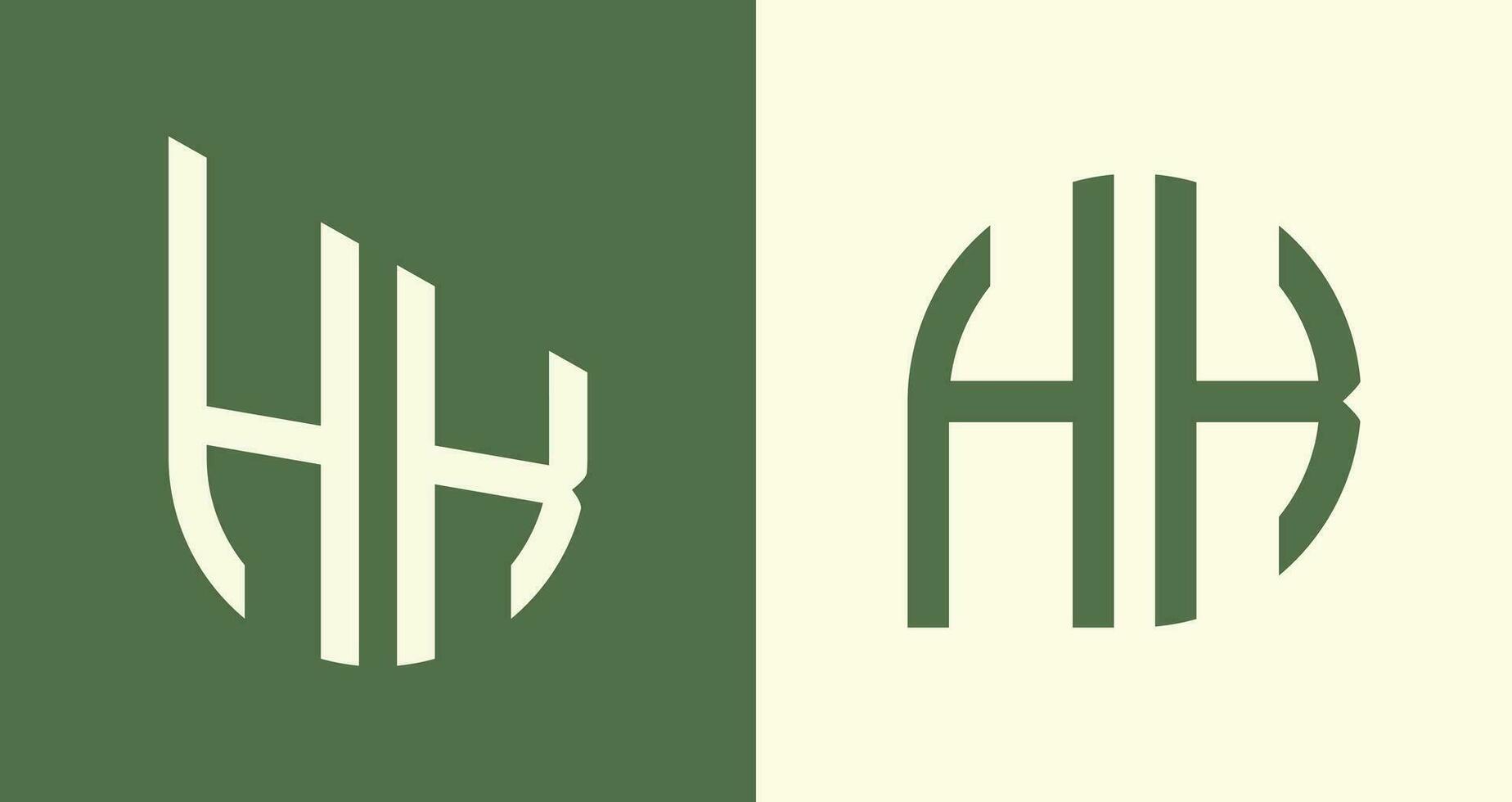 Creative simple Initial Letters HK Logo Designs Bundle. vector