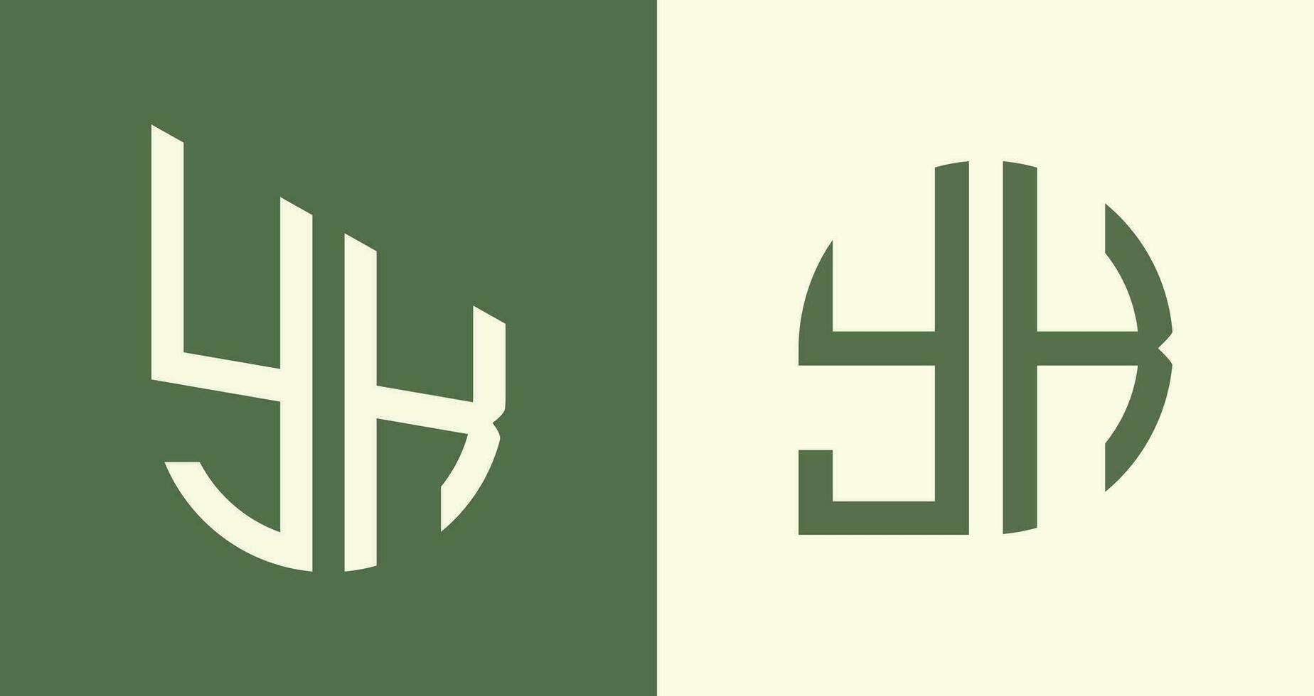 Creative simple Initial Letters YK Logo Designs Bundle. vector