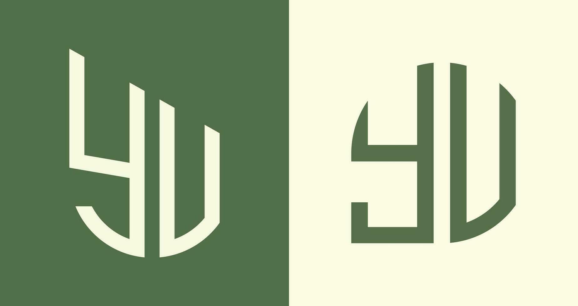 Creative simple Initial Letters YV Logo Designs Bundle. vector