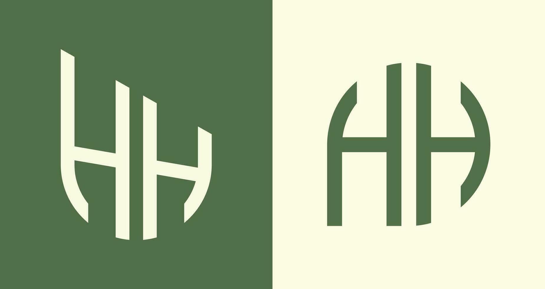 Creative simple Initial Letters HH Logo Designs Bundle. vector