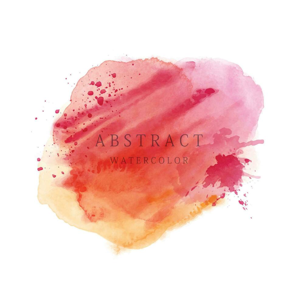Red tone abstract watercolor brush background vector