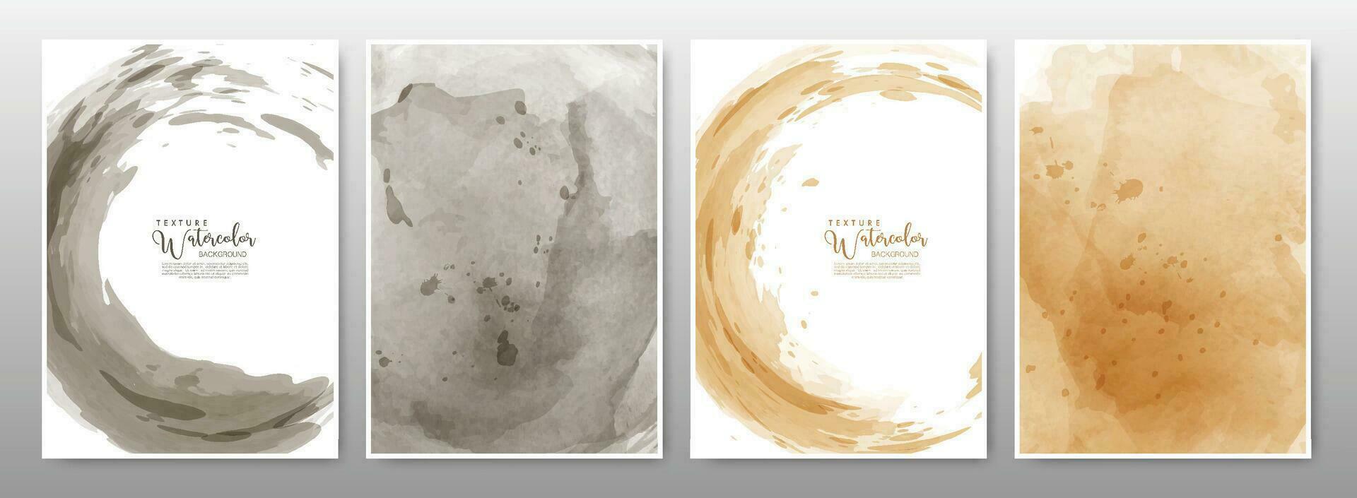 Set of background watercolor earth tone vector