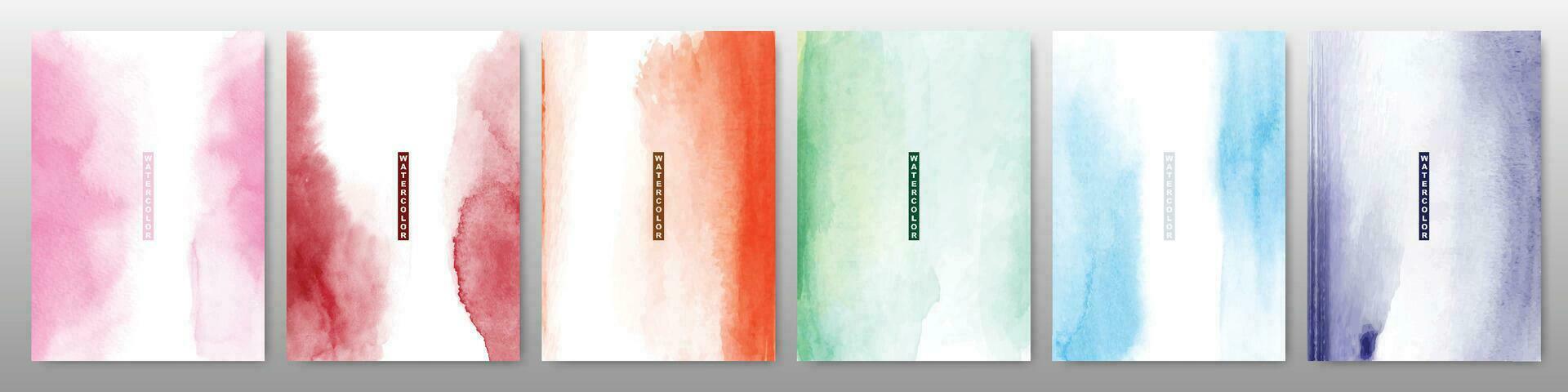 Set of light colorful watercolor background vector