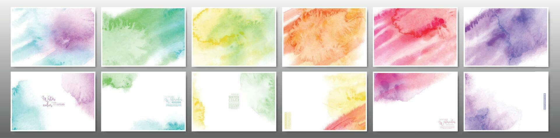 Set of colorful watercolor background vector